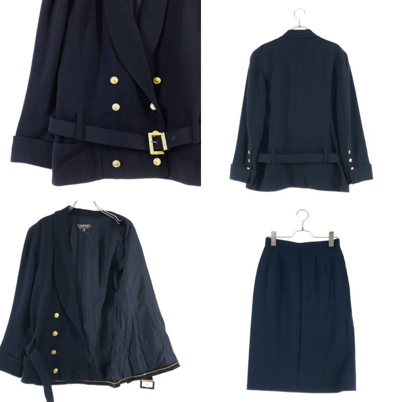 CHANEL / シャネル | セットアップ / ココマーク 金ボタン ダブルジャケット ロングスカート |