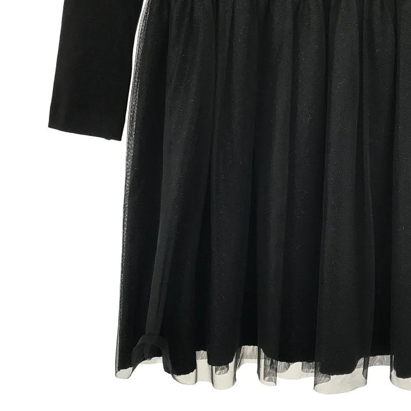 藍色標籤 CRESTBRIDGE |連身褲褶皺薄紗連身裙 |尺寸 38 |黑色 |女性的