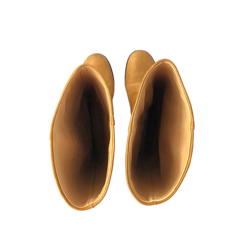 阿爾托 |全皮粗跟長靴 | 35 |駱駝 |女性的