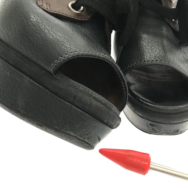 MARNI / 마르니 | 가죽 전환 레이스 업 펌프 | 블랙/브라운 | 여성