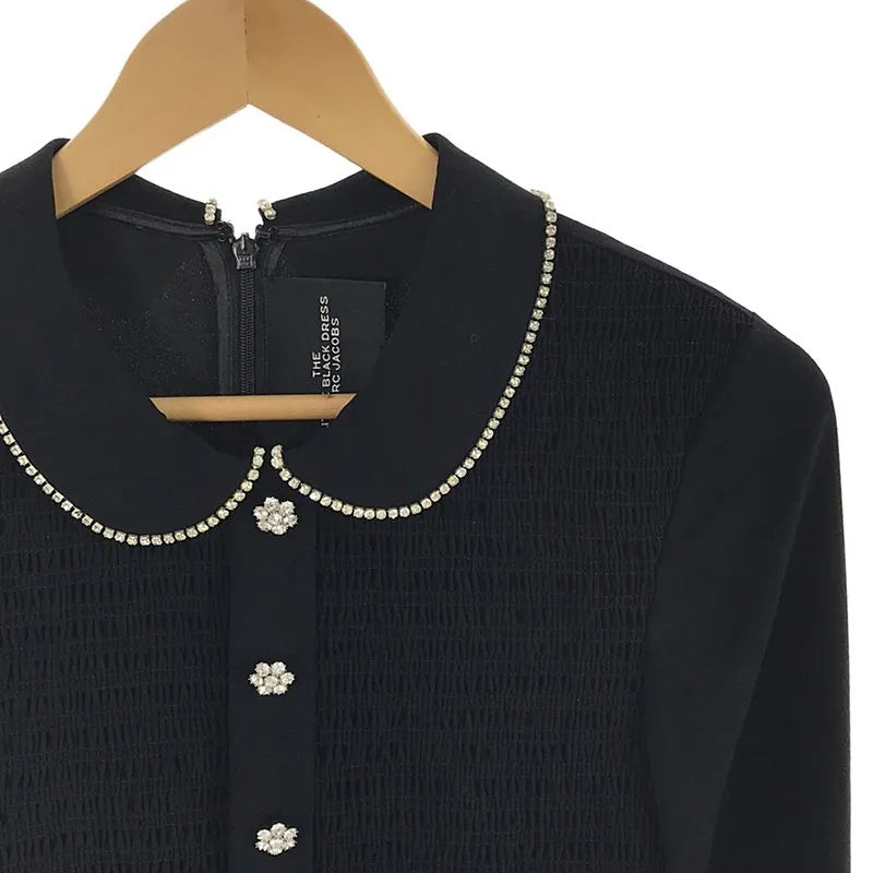 MARC JACOBS / マークジェイコブス | THE LITTLE BLACK DRESS ビジュー装飾 ワンピース | 0 | ブラック | レディース