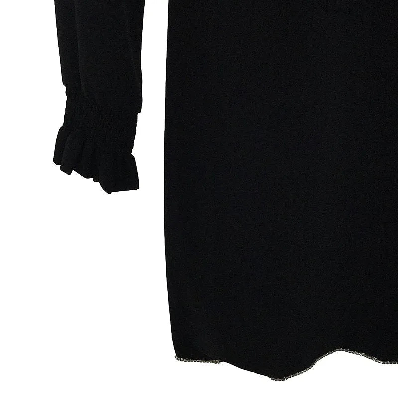 MARC JACOBS / マークジェイコブス | THE LITTLE BLACK DRESS ビジュー装飾 ワンピース | 0 | ブラック | レディース