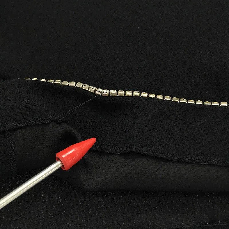 MARC JACOBS / マークジェイコブス | THE LITTLE BLACK DRESS ビジュー装飾 ワンピース | 0 | ブラック | レディース