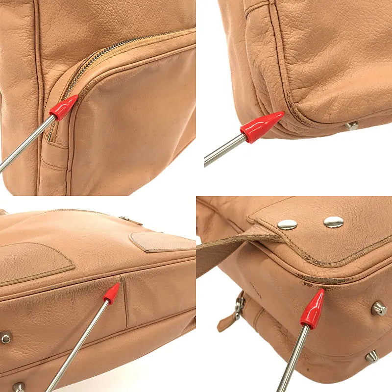 JACQUES LE CORRE / ジャックルコー | LONDON ロンドン オール レザー ワンショルダー バックパック | ベージュ | レディース