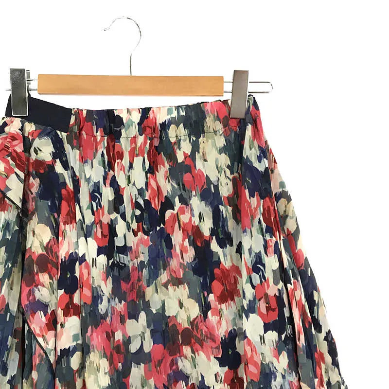 【美品】  Harikae / ハリカエ | 2020SS | フラワー プリント レイヤード プリーツ フレア ロング スカート Look使用 | XS | マルチカラー | レディース