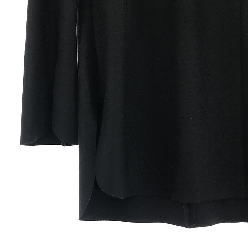 Mame Kurogouchi | Crew Neck Wool Shirt | Crew Neck Wool Shirt Tops | 1 | Black | Women's