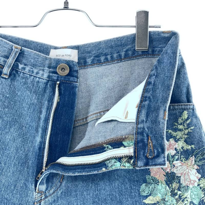 BED J.W. FORD / ベッドフォード | 2025SS | Denim Shorts / フラワー デニム ショートパンツ ショーツ | 0 |