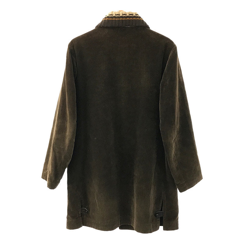 vintage boa corduroy long coat 70s
