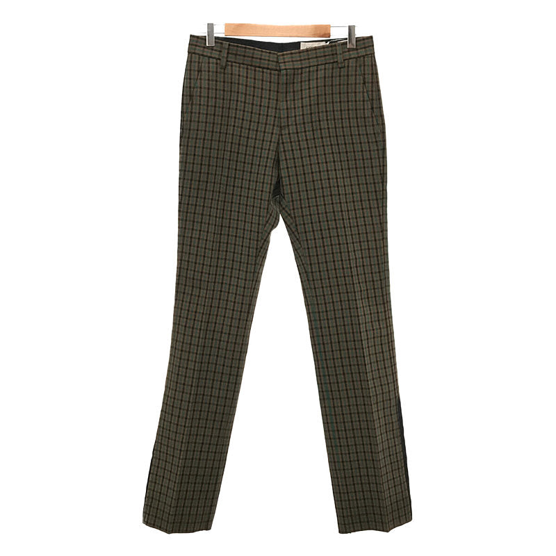 [Good Condition] COACH GINGHAM STRAIGHT LEG TROUSER PANTS | Size 30 | Green/Brown | Men's