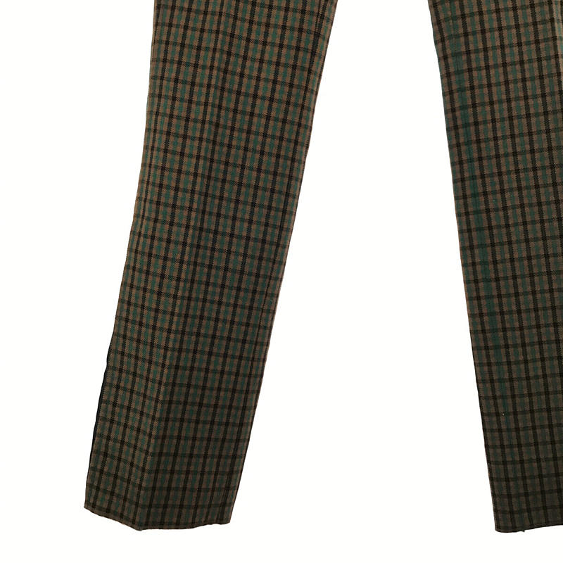 [Good Condition] COACH GINGHAM STRAIGHT LEG TROUSER PANTS | Size 30 | Green/Brown | Men's