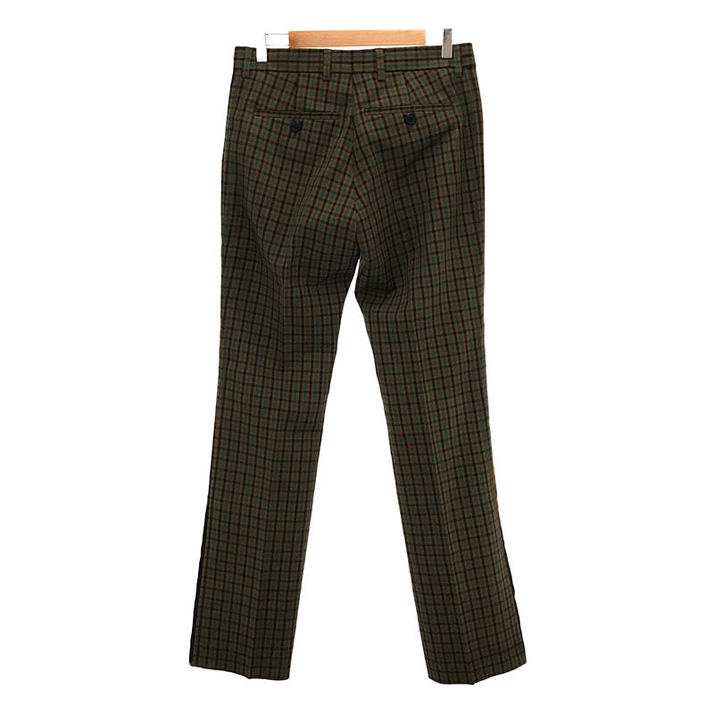 [Good Condition] COACH GINGHAM STRAIGHT LEG TROUSER PANTS | Size 30 | Green/Brown | Men's