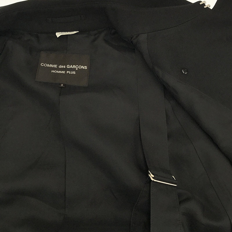 【美品】  COMME des GARCONS HOMME PLUS / コムデギャルソンオムプリュス | AD2020 2020AW | ドッキング マントコート | S | ブラック/レッド | メンズ