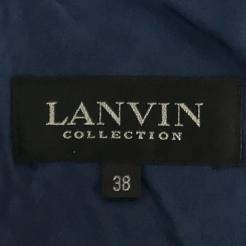 LANVIN / 람방 | 트위드 백 Zip 슬릿 롱 원피스 | 38 | 네이비 | 여성