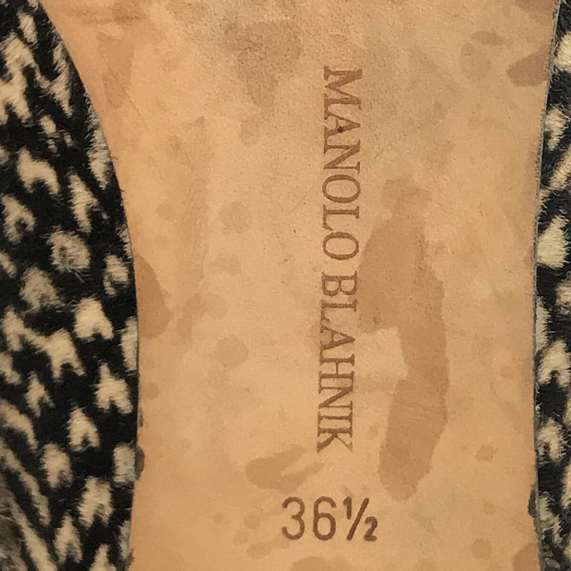 MANOLO BLAHNIK / マノロブラニク | ハラコ レザー ラウンドトゥ ヒール パンプス | 36 1/2 | ブラック | レディース