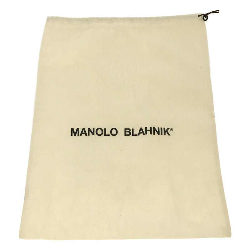 MANOLO BLAHNIK / マノロブラニク | ハラコ レザー ラウンドトゥ ヒール パンプス | 36 1/2 | ブラック | レディース