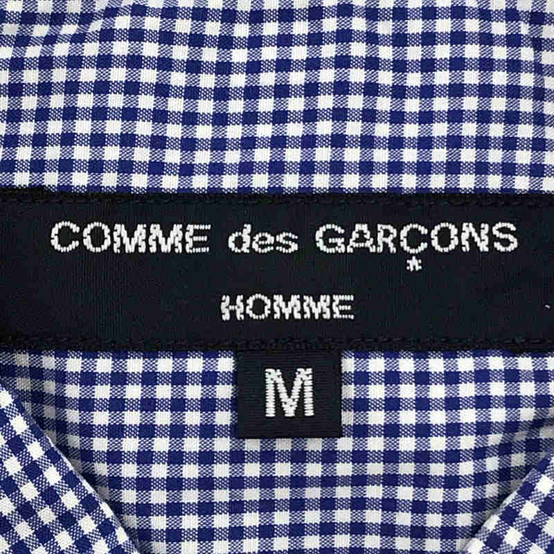 COMME des GARCONS HOMME / コムデギャルソンオム | AD2019 2019AW | コットン ギンガム チェック 異素材  切替 再構築 パッチワーク シャツ | M |
