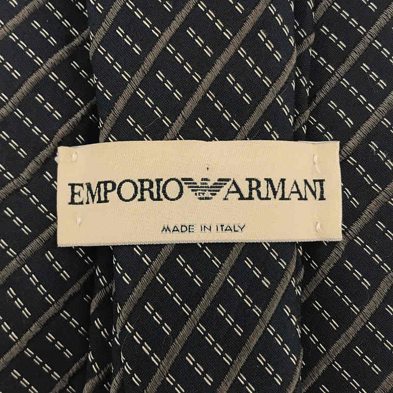 EMPORIO ARMANI / エンポリオアルマーニ | イタリア製 SILK 100％ シルク 刺子ライク ステッチ ストライプ ネクタイ スーツ  フォーマル | - |