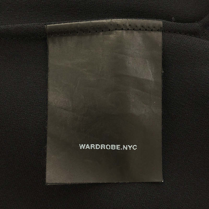 WARDROBE.NYC |絲綢V領無袖連身裙 |加大尺寸 |黑色 |女性的