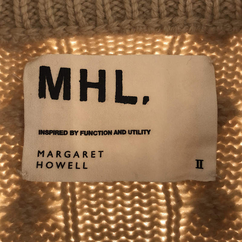 MHL. / エムエイチエルマーガレットハウエル | ウール ケーブル編み クルーネック プルオーバー ニット セーター | 2 | ナチュラル |  レディース