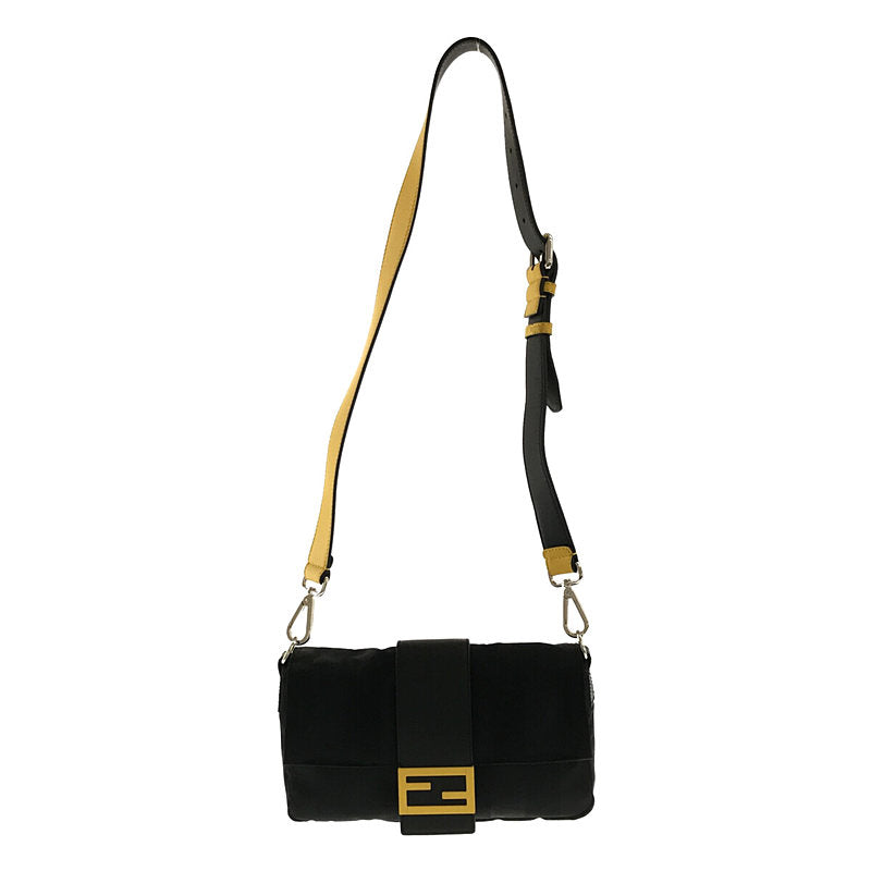 [Good Condition] FENDI | 2021SS | Baguette 3way FF ​​Flap Bag Shoulder Bag | Black/Yellow | Women's