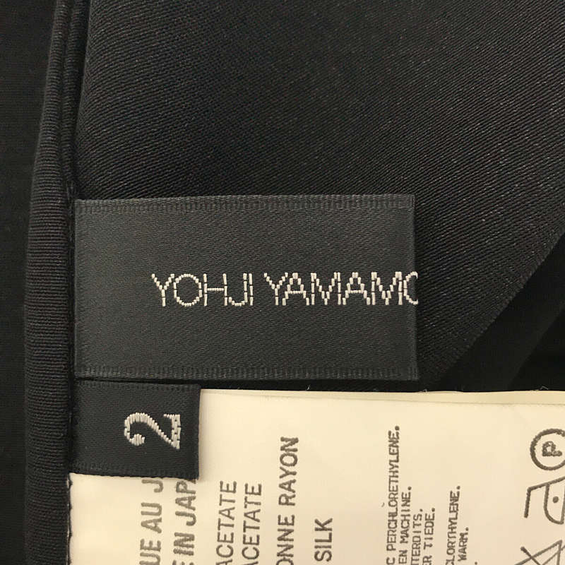 YOHJI YAMAMOTO +NOIR / ヨウジヤマモトプリュスノアール | シルク混 トリアセテート ショールカラー ドレス ワンピース | 2 |