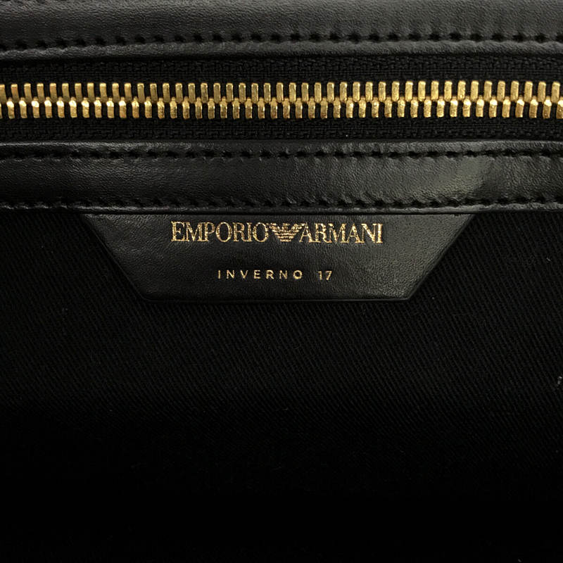 [Good Condition] EMPORIO ARMANI | Leather Mini Boston 2-way Shoulder Bag/Handbag | Brown/Black/Pink | Women's