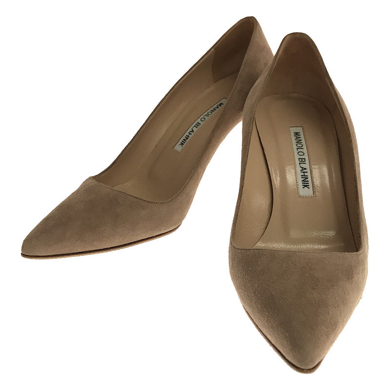 [Beautiful Condition] MANOLO BLAHNIK | Suede Leather Pointed Toe Heel Pumps | 36 1/2 | Beige | Women's