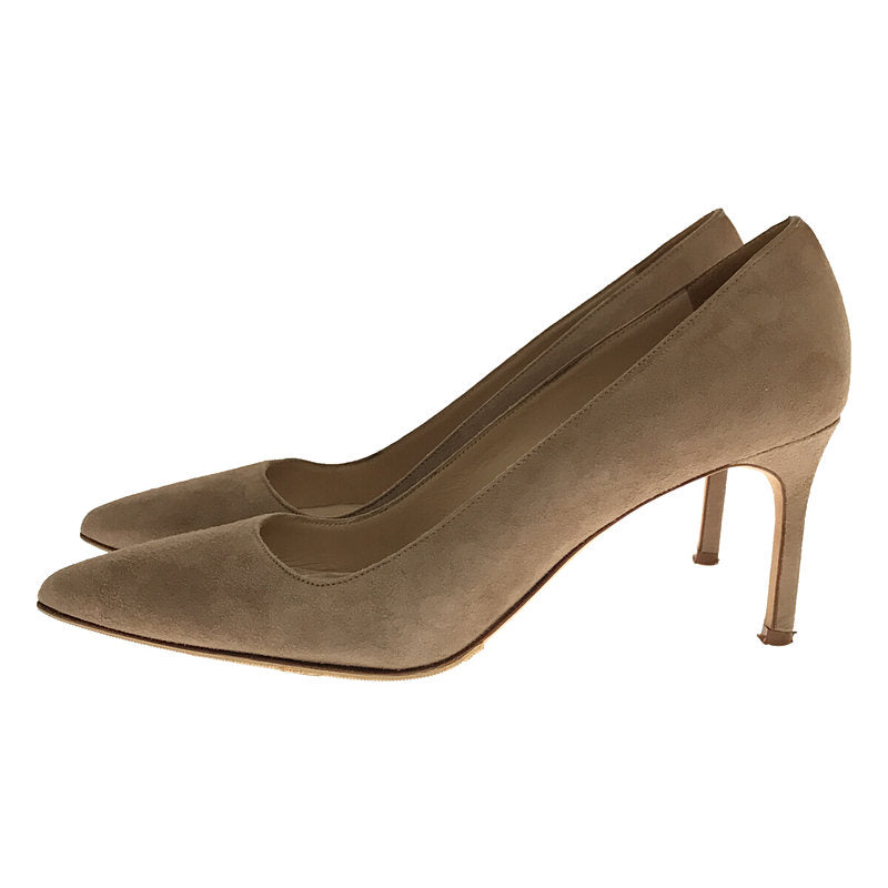 [Beautiful Condition] MANOLO BLAHNIK | Suede Leather Pointed Toe Heel Pumps | 36 1/2 | Beige | Women's