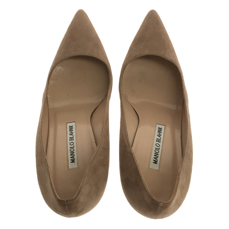 [Beautiful Condition] MANOLO BLAHNIK | Suede Leather Pointed Toe Heel Pumps | 36 1/2 | Beige | Women's