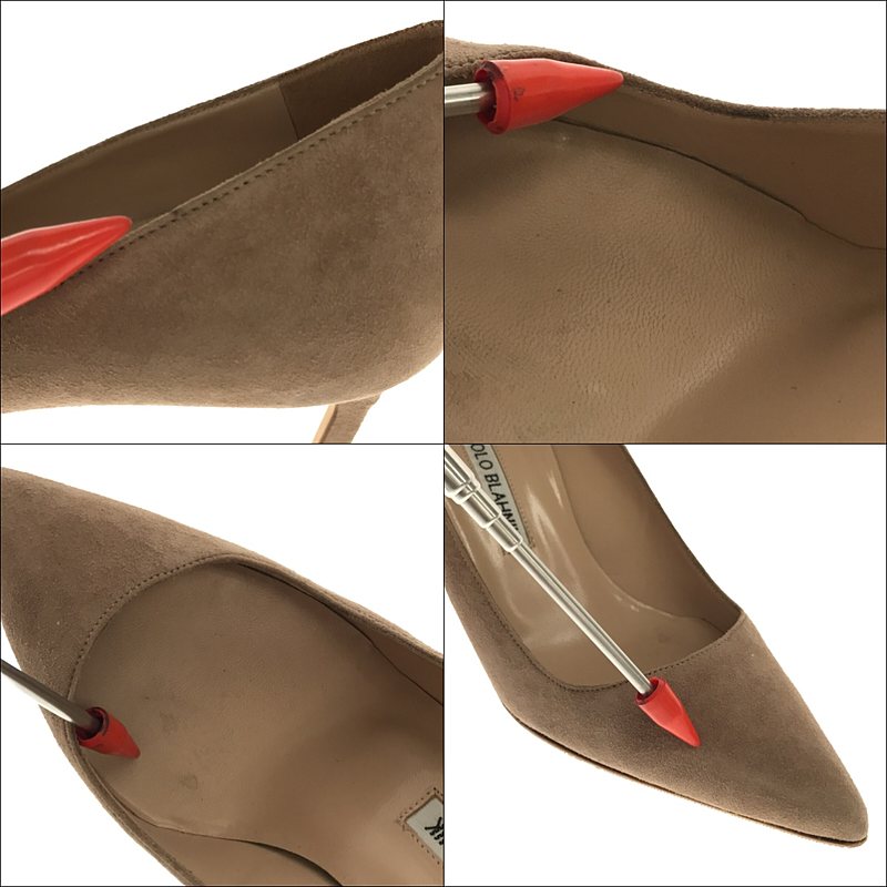 [Beautiful Condition] MANOLO BLAHNIK | Suede Leather Pointed Toe Heel Pumps | 36 1/2 | Beige | Women's