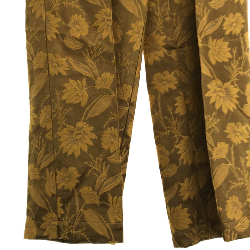 【美品】  エリコカトリ / ERiKOKATORi | 2021AW | flower jaquard pin tuck pants フラワー ジャガード タック パンツ | 36 | MUSTARD | レディース