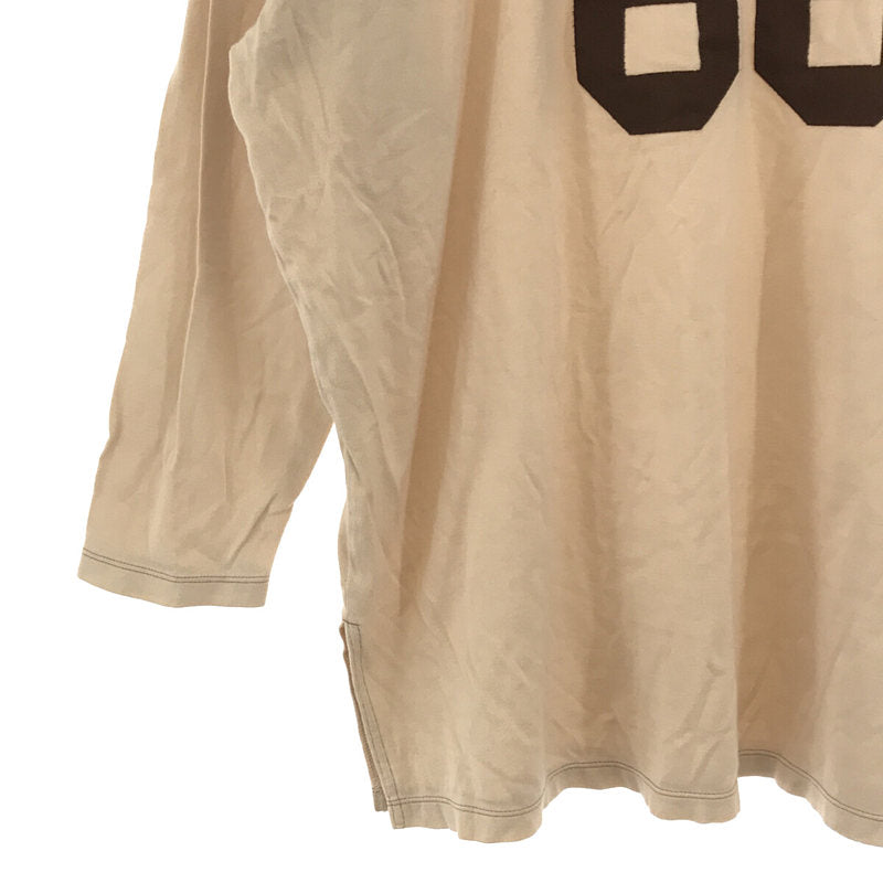 6(ROKU) / ロク | RAYON COTTON FOOT BALL T-SHIRT レーヨンコットン フットボールTシャツ natural |  FREE |