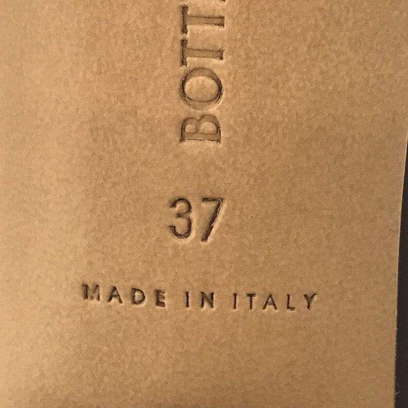 [新品] BOTTEGA VENETA |皮革粗跟穆勒涼鞋，帶防塵袋和盒子 |尺寸 37 |布朗 |女性的