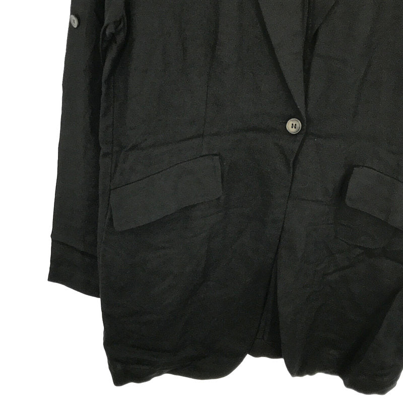 MM6 Maison Margiela / エムエムシックス メゾンマルジェラ | Oversized linen jacket リネン 1B シングルブレスト ロング ジャケット | 40 |