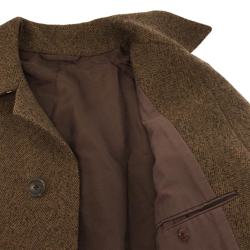 Phlannel / フランネル | Arles Wool Balmacaan Coat ツイード ウール フライフロント バルマカーン ロング  コート | 3 |