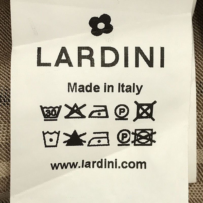 LARDINI / ラルディーニ | イタリア製 リネン ストライプ ノッチドラペル 2B テーラード ジャケット ブートニエール付き | M | ブラウン | メンズ