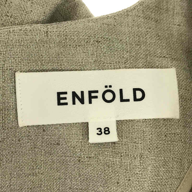 ENFOLD / エンフォルド | リネン ライク 半袖 プルオーバー ランダムヘム ブラウス | 38 |