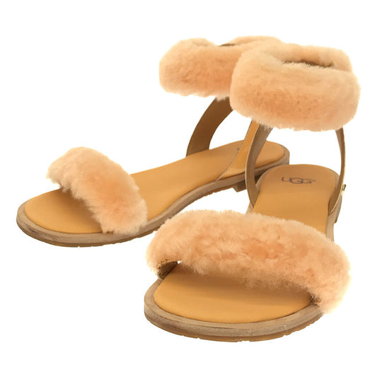 [Good Condition] UGG Fluff Springs Fur Sandals | Size 22.5 | Orange | Women's