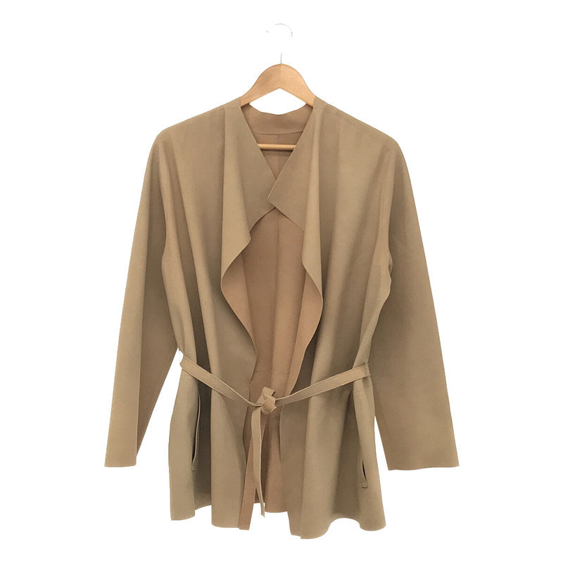 [Good Condition] MACKINTOSH LONDON | Leather buttonless jacket with belt | Size 40 | Beige | Women's