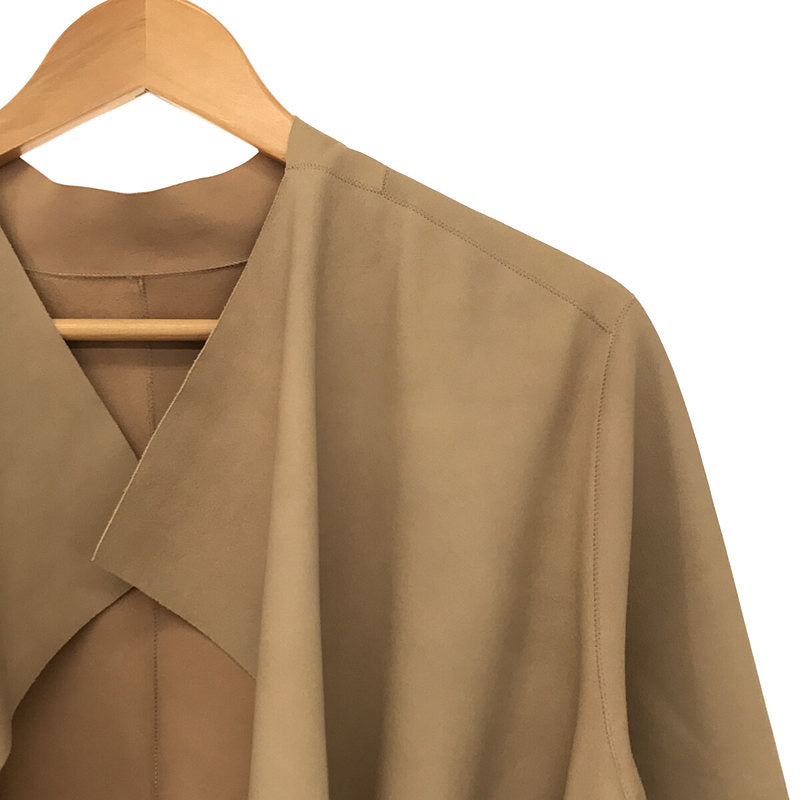 [Good Condition] MACKINTOSH LONDON | Leather buttonless jacket with belt | Size 40 | Beige | Women's