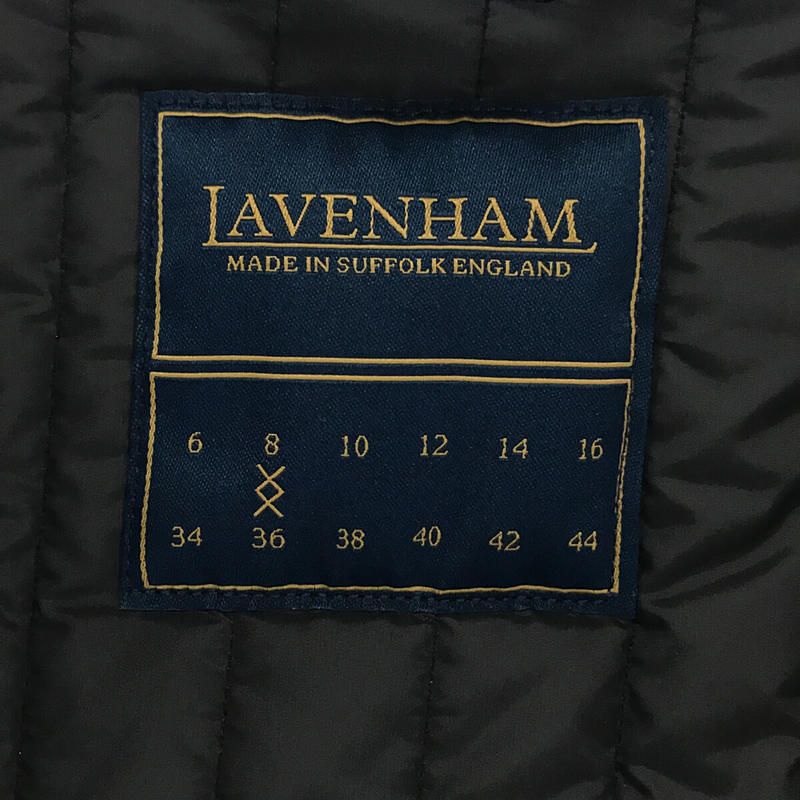 LAVENHAM / ラベンハム | COTTON THORNHAM COAT ノーカラー キルティング ロングコート | 8 | ブラック |  レディース