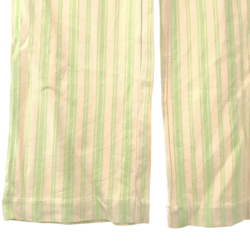 6(ROKU) / ロク | COTTON STRIPE GOME PANTS コットンストライプゴーミーパンツ light green | 38 |