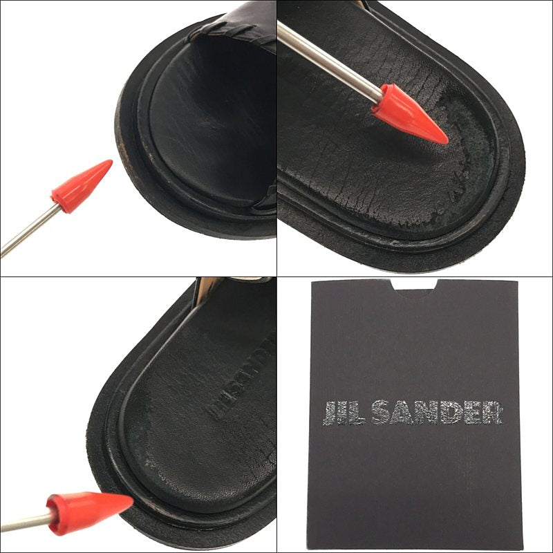 JIL SANDER / ジルサンダー | レザー クロスストラップ サンダル 箱