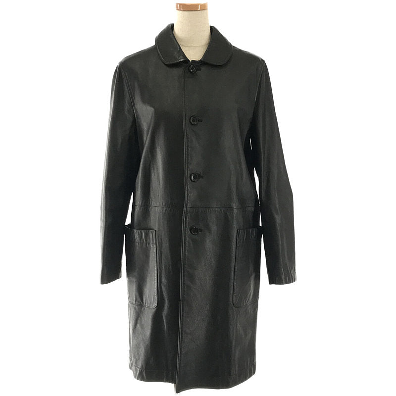 robe de chambre COMME des GARCONS / ローブドシャンブルコムデギャルソン | 2001AW | 丸襟 カウレザーコート | M | ブラック | レディース