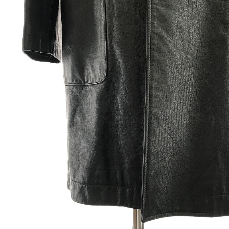 robe de chambre COMME des GARCONS / ローブドシャンブルコムデギャルソン | 2001AW | 丸襟 カウレザーコート | M | ブラック | レディース
