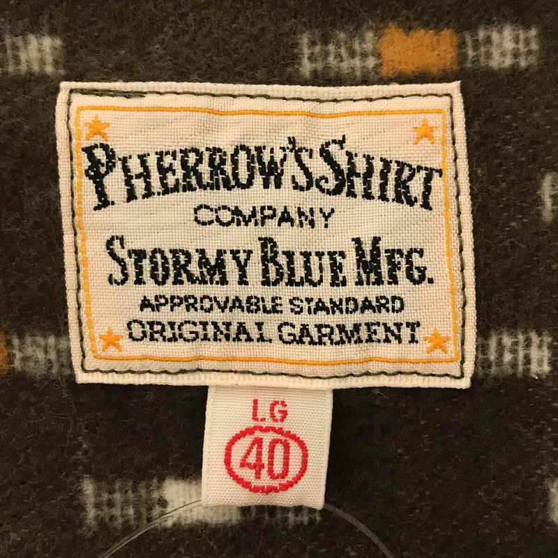 Pherrow's / フェローズ | 開襟 オープンカラー ドビー 起毛 ボックス シャツ 21W-POS1 | 40 |