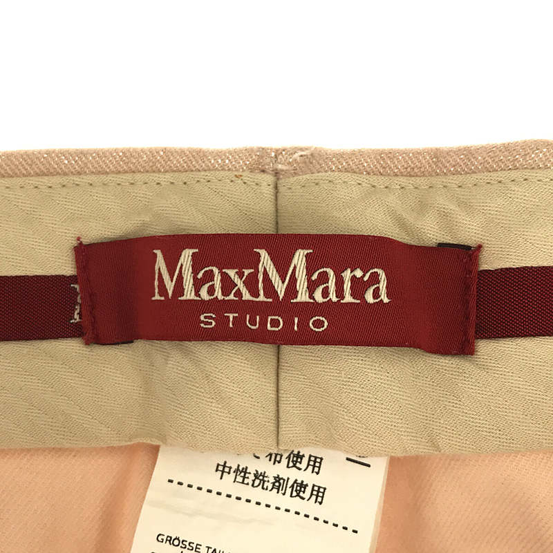 MAX MARA STUDIO / マックスマーラ ステュディオ | コットン ストレッチ ラメ 箔 プリント テーパード パンツ | 36 | ピンク | レディース