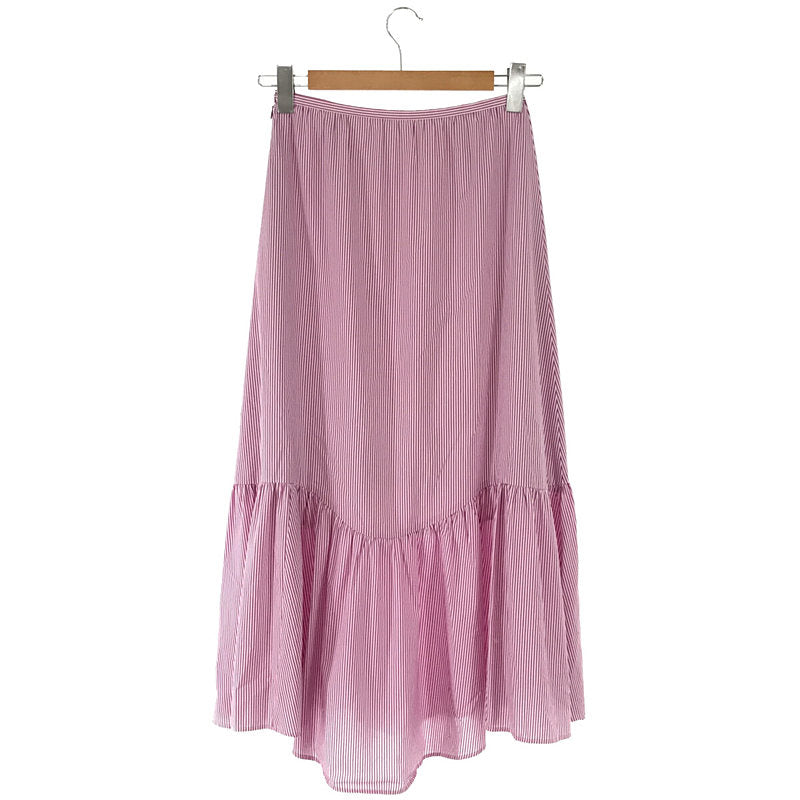 スカートIENA ストライプギャザーティアードスカート ピンク 36サイズ
