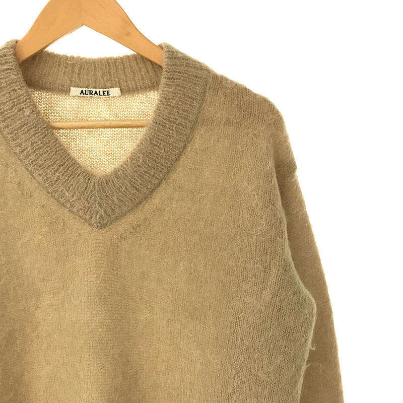 AURALEE / オーラリー | 2021AW | BRUSHED SUPER KID MOHAIR KNIT V-NECK P/O モヘヤニット  セーター | 0 |