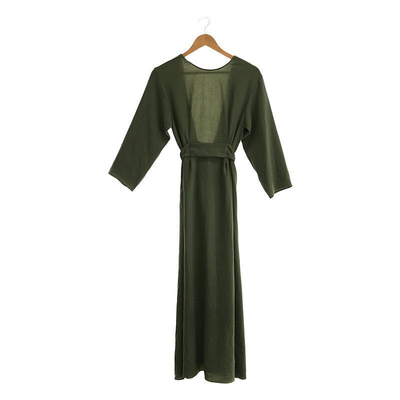6(ROKU) BEAUTY&YOUTH / ロク ビューティーアンドユース | BELT MAXI DRESS 無地 ベルト ワンピース | 36 | グリーン | レディース